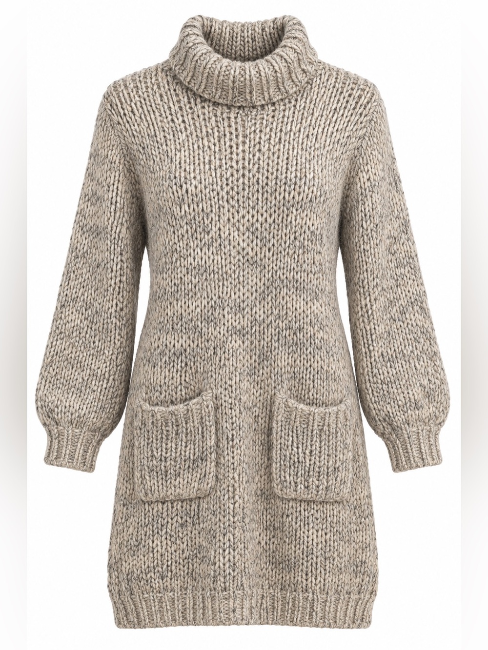 I.B. Diffusion Vintage 90s Wool Mohair Knit Cardigan Oatmeal Longline Sweater